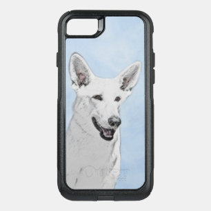 White Shepherd Painting - Cute Original Dog Art OtterBox Commuter iPhone SE/8/7 Case