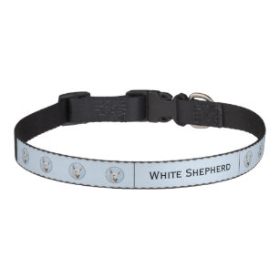 White Shepherd Painting - Cute Original Dog Art Pet Collar