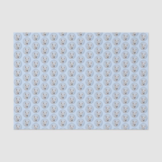 White Shepherd Painting - Cute Original Dog Art Tissue Paper (Front)