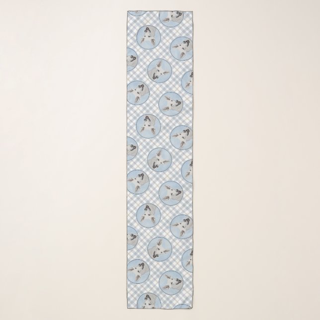 White Shepherd Painting Cute Original Pet Dog Art Scarf (Front)