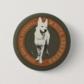 White Shepherd Pinback Button