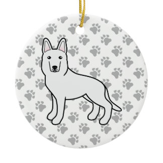 White Shepherd / White German Shepherd Dog Ceramic Ornament