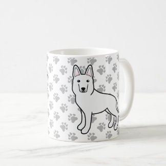White Shepherd / White German Shepherd Dog &amp; Paws Coffee Mug