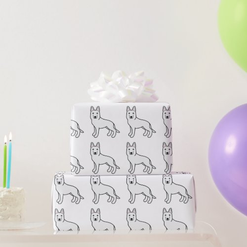 White Shepherd  White German Shepherd Dog Wrapping Paper