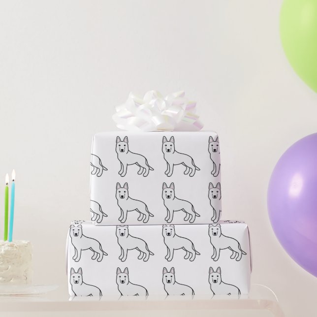 White Shepherd / White German Shepherd Dog Wrapping Paper (Party Gifts)