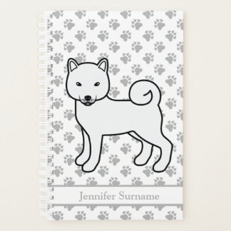 White Shiba Inu Cute Dog And Paws &amp; Text Planner