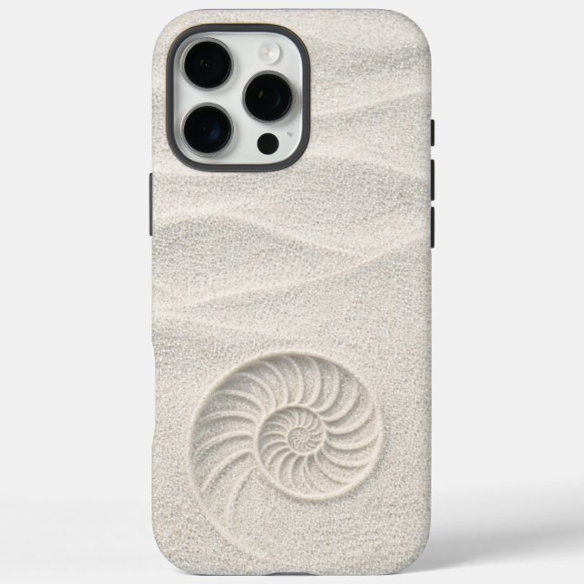 White Shimmer Sand Nautilus Shell Coastal  Case-Mate iPhone Case (Back)