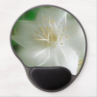 White Shiny Jasmine Gel Mouse Pad