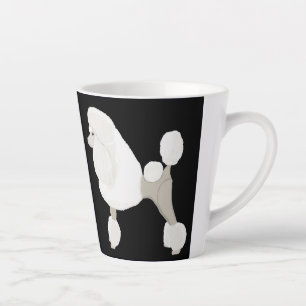 White Show Poodle Latte Mug