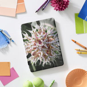 White Showy Milkweed Floral Portrait iPad Pro Cover