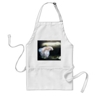 White Siamese Fighting Fish Adult Apron