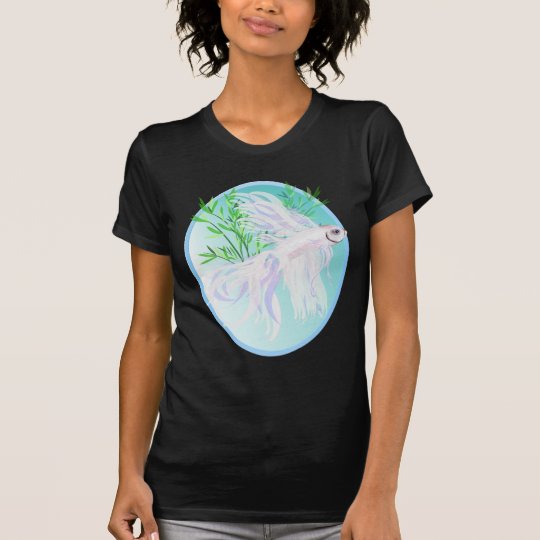 White Siamese Fighting Fish Oval Shirts
