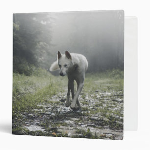 White Siberian Husky 3 Ring Binder