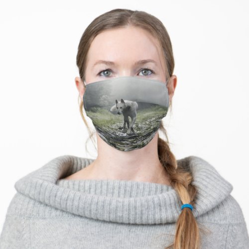 White Siberian Husky Adult Cloth Face Mask