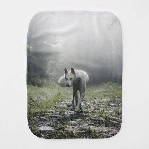 White Siberian Husky Baby Burp Cloth