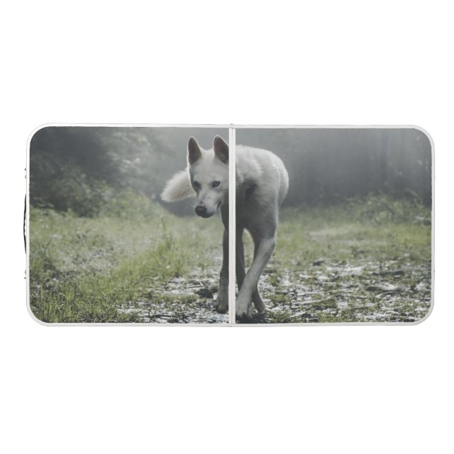 White Siberian Husky Beer Pong Table (Top)