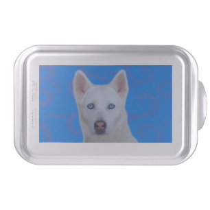 White Siberian Husky Cake Pan
