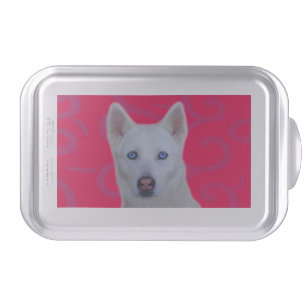 White Siberian Husky Cake Pan