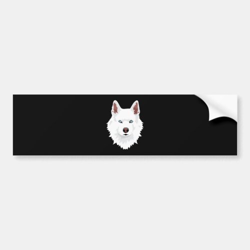 White Siberian Husky Canine _ White Snow Dog Bumper Sticker