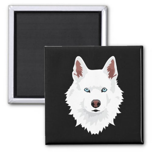 White Siberian Husky Canine _ White Snow Dog Magnet