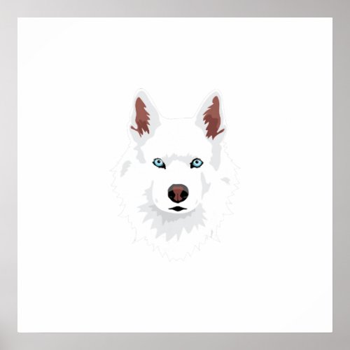 White Siberian Husky Canine _ White Snow Dog Poster