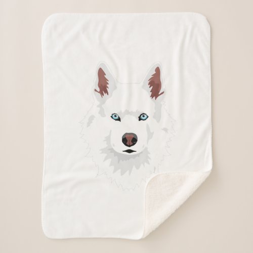 White Siberian Husky Canine _ White Snow Dog Sherpa Blanket