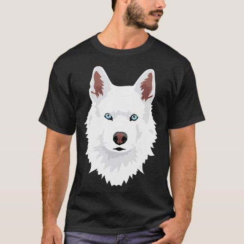 White Siberian Husky Canine _ White Snow Dog T_Shirt