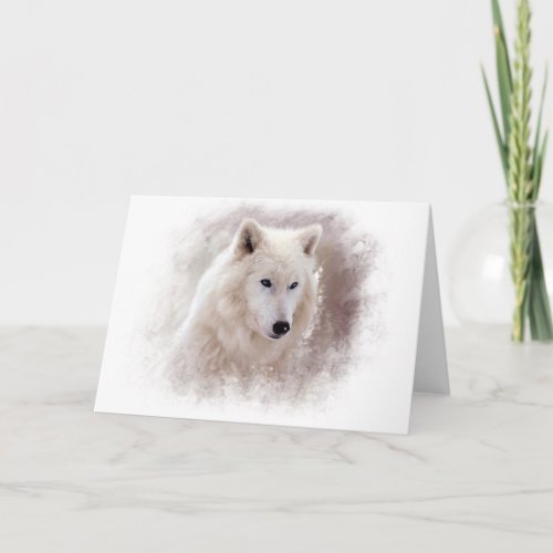 WHITE SIBERIAN HUSKY CARD