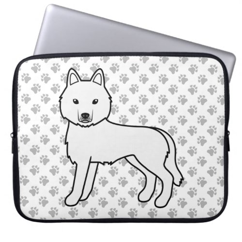 White Siberian Husky Cute Cartoon Dog Laptop Sleeve