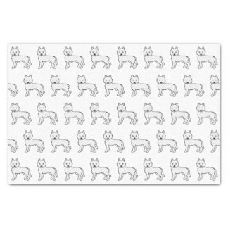 White Siberian Husky Cute Dog Pattern Tissue Paper
