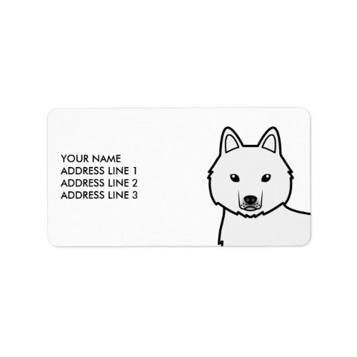 White Siberian Husky Dog  Custom Text Label