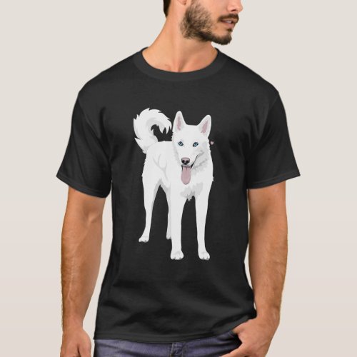 White Siberian Husky Dog T_Shirt