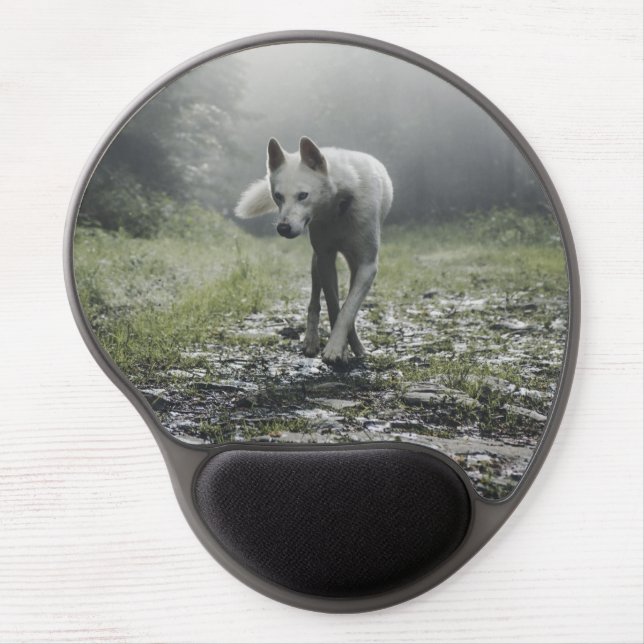 White Siberian Husky Gel Mouse Pad (Front)