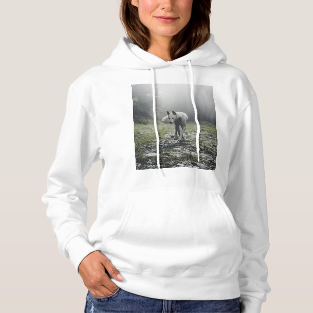 White Siberian Husky Hoodie (Front)
