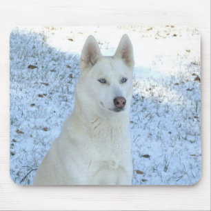 White Siberian Husky mousepad