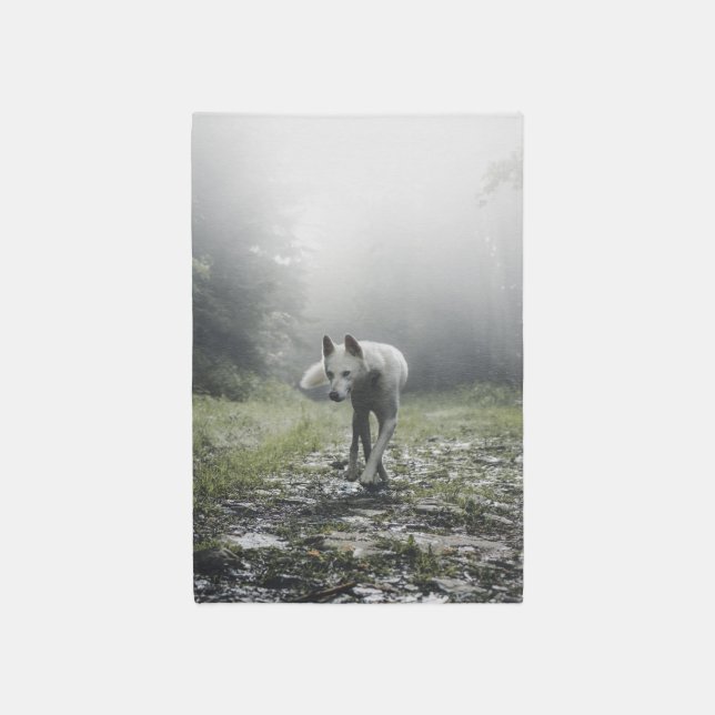 White Siberian Husky Rug (Front (Vertical))