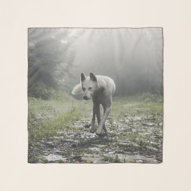 White Siberian Husky Scarf (Front)