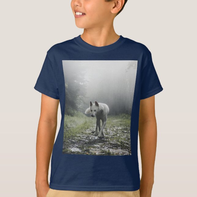 White Siberian Husky T-Shirt (Front)