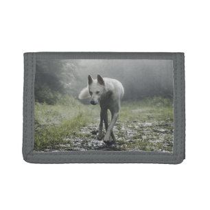 White Siberian Husky Trifold Wallet