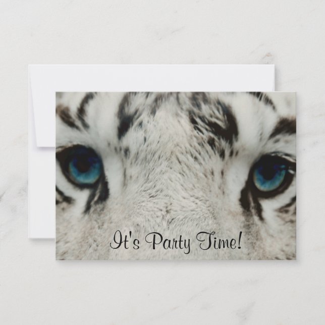 White Siberian Tiger Invitation (Front)
