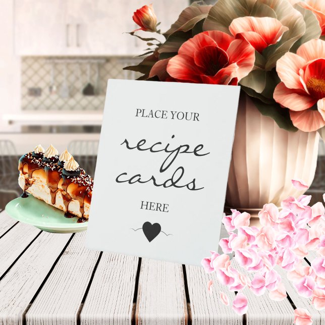 White Signature Script Recipe cards Pedestal Sign (Creator Uploaded)
