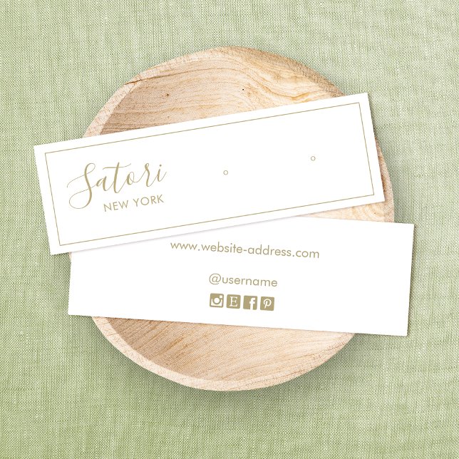 White Signature Script Stud Earring Display (Creator Uploaded)