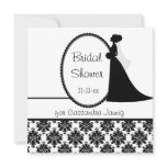 White Silhouette Bride Bridal Shower Invitation