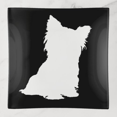 White silhouette Chinese Dog Year 2018 Zodiac Tray