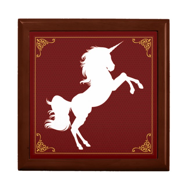 White Silhouette Unicorn Gift Box (Front)