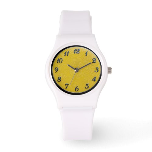 White Silicone Watch + Strap  Lemon Dial