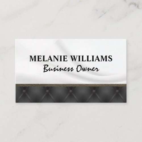 White Silk Black Upholstered Material Business Card