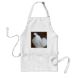 White Silkie Chicken Adult Apron