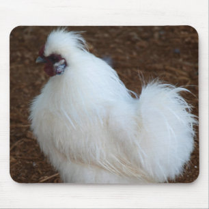 White Silkie Chicken Mouse Pad