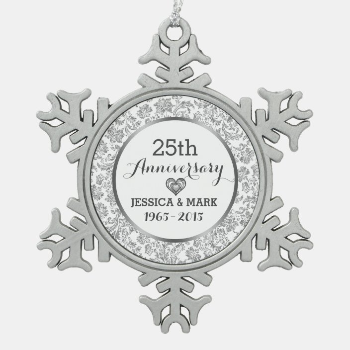 25th wedding anniversary christmas ornament